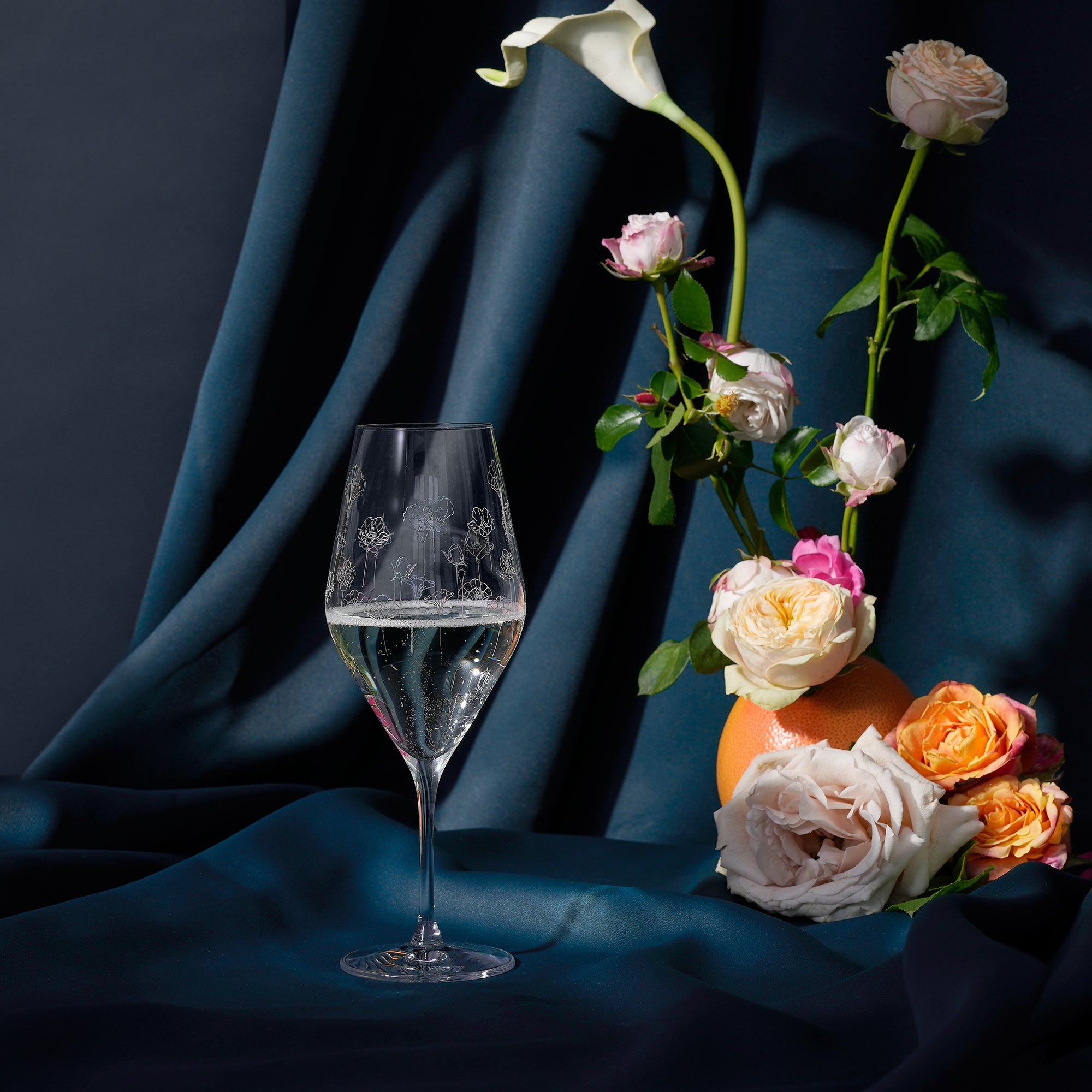 Flower champagne - set of 2