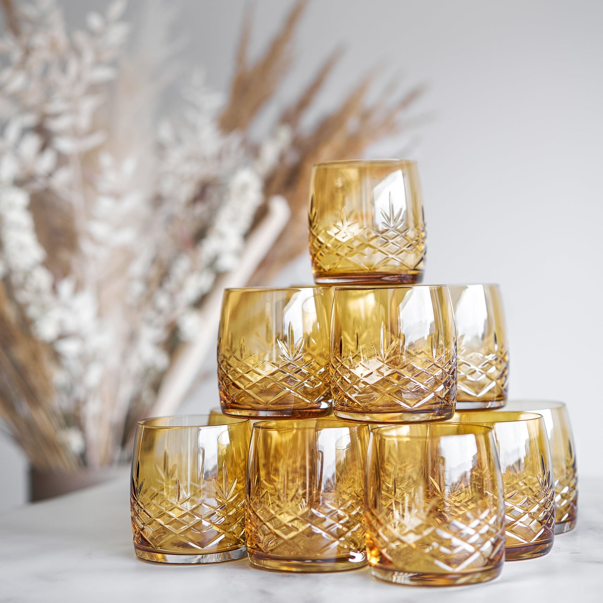 Crispy Aqua Citrine // Amber - Set of 2